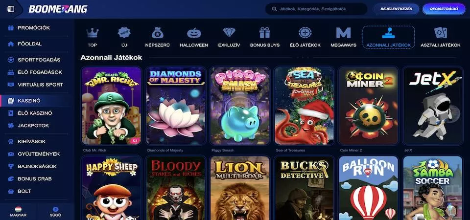 boomerang bet bónuszok