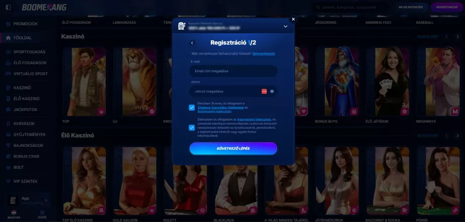 boomerang bet tükör