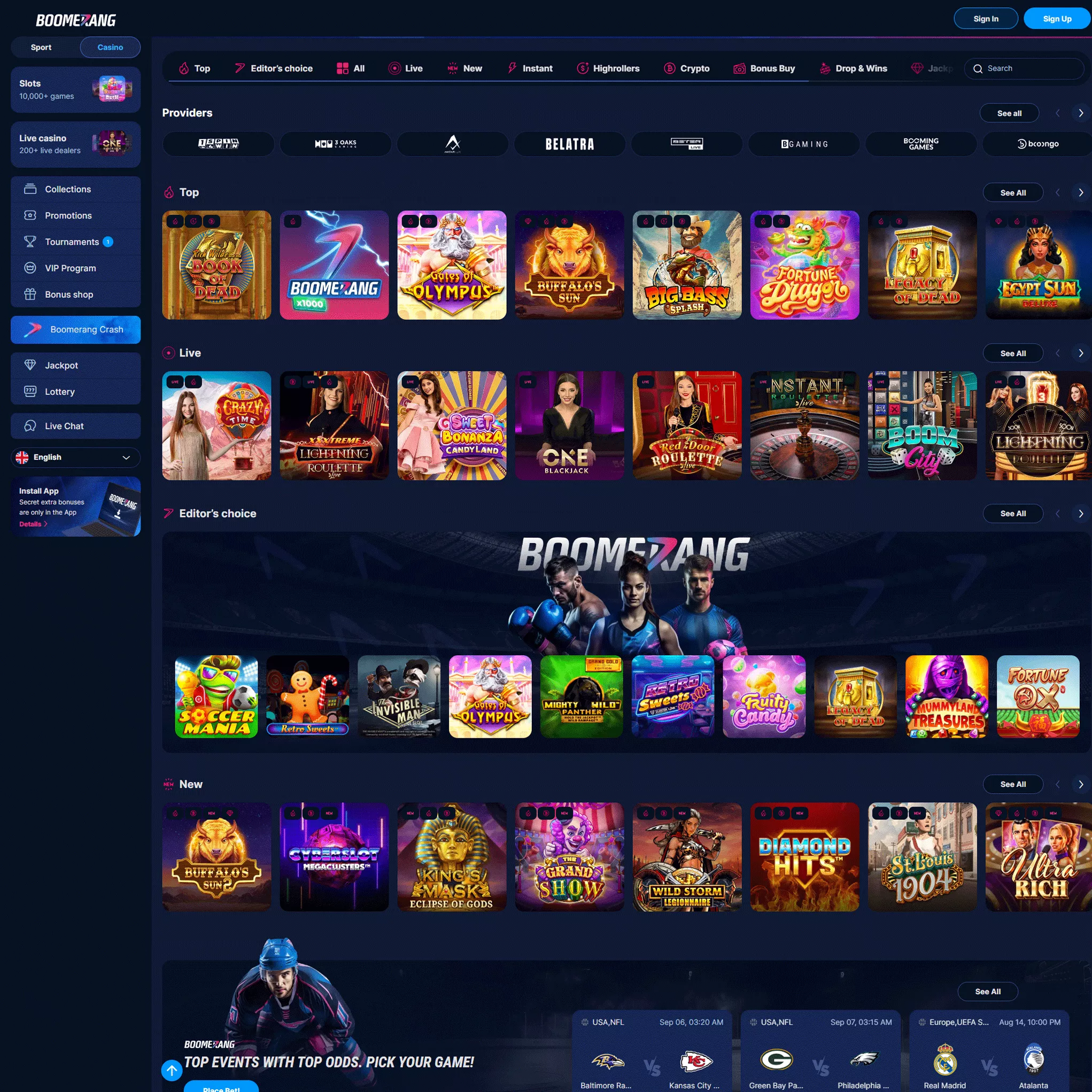 casino boomerang bet